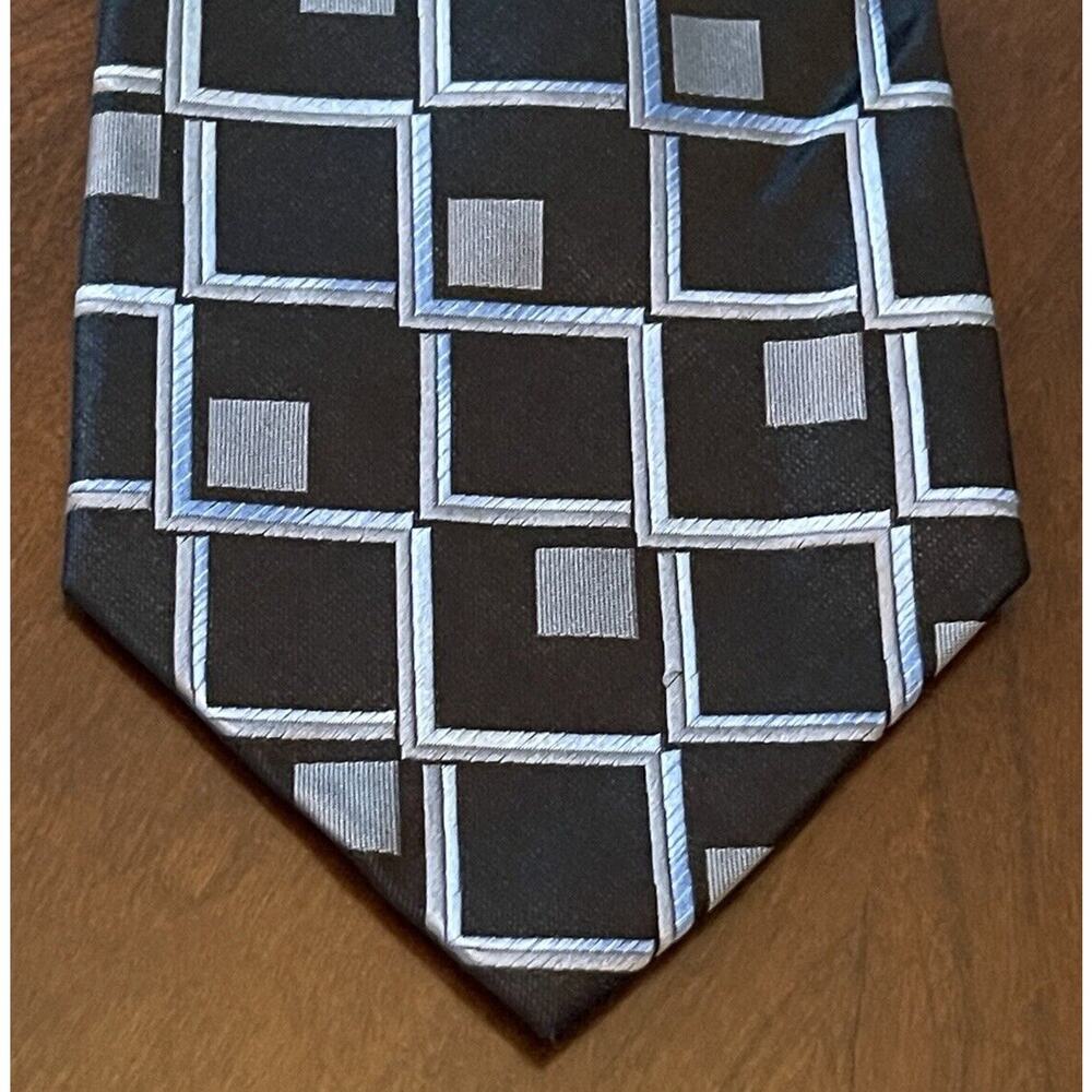 Dc By Daniel Craig Black Blue 100% Silk Men’s Neck Tie Made In China